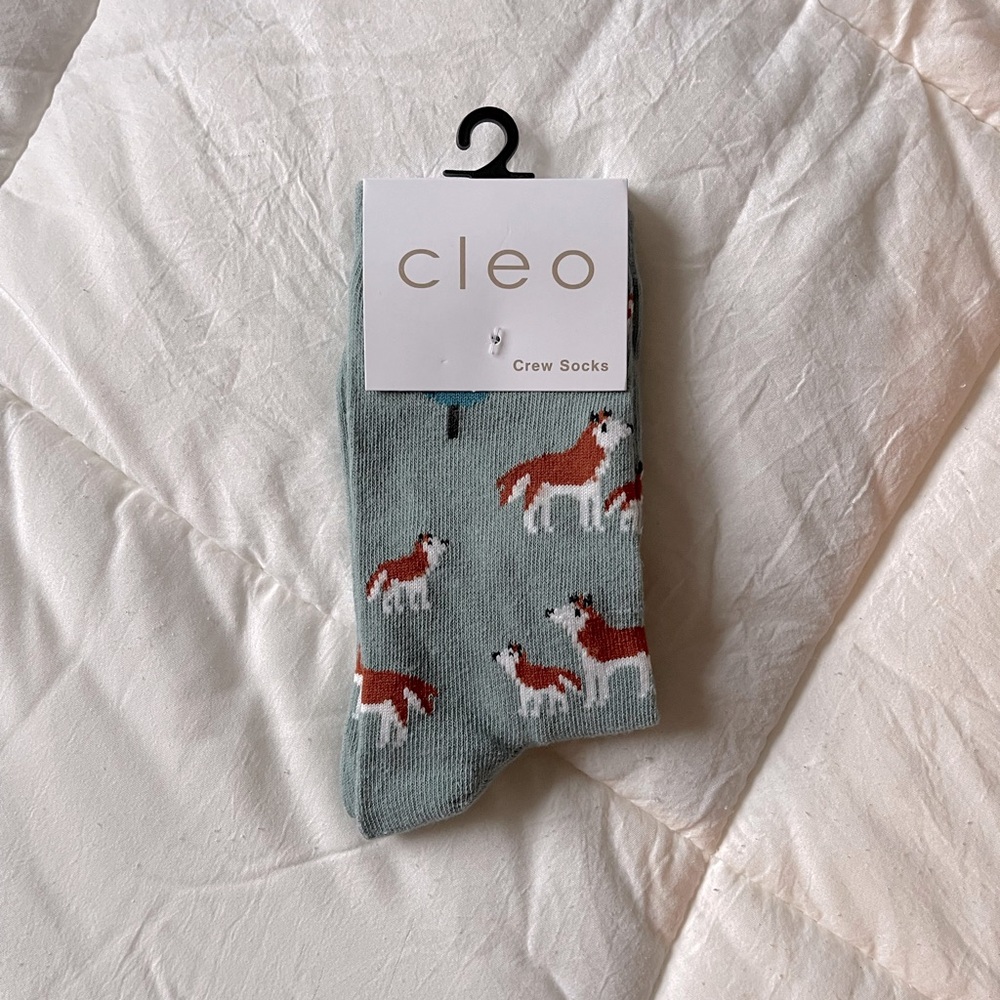 Cleo Printed Crew Socks